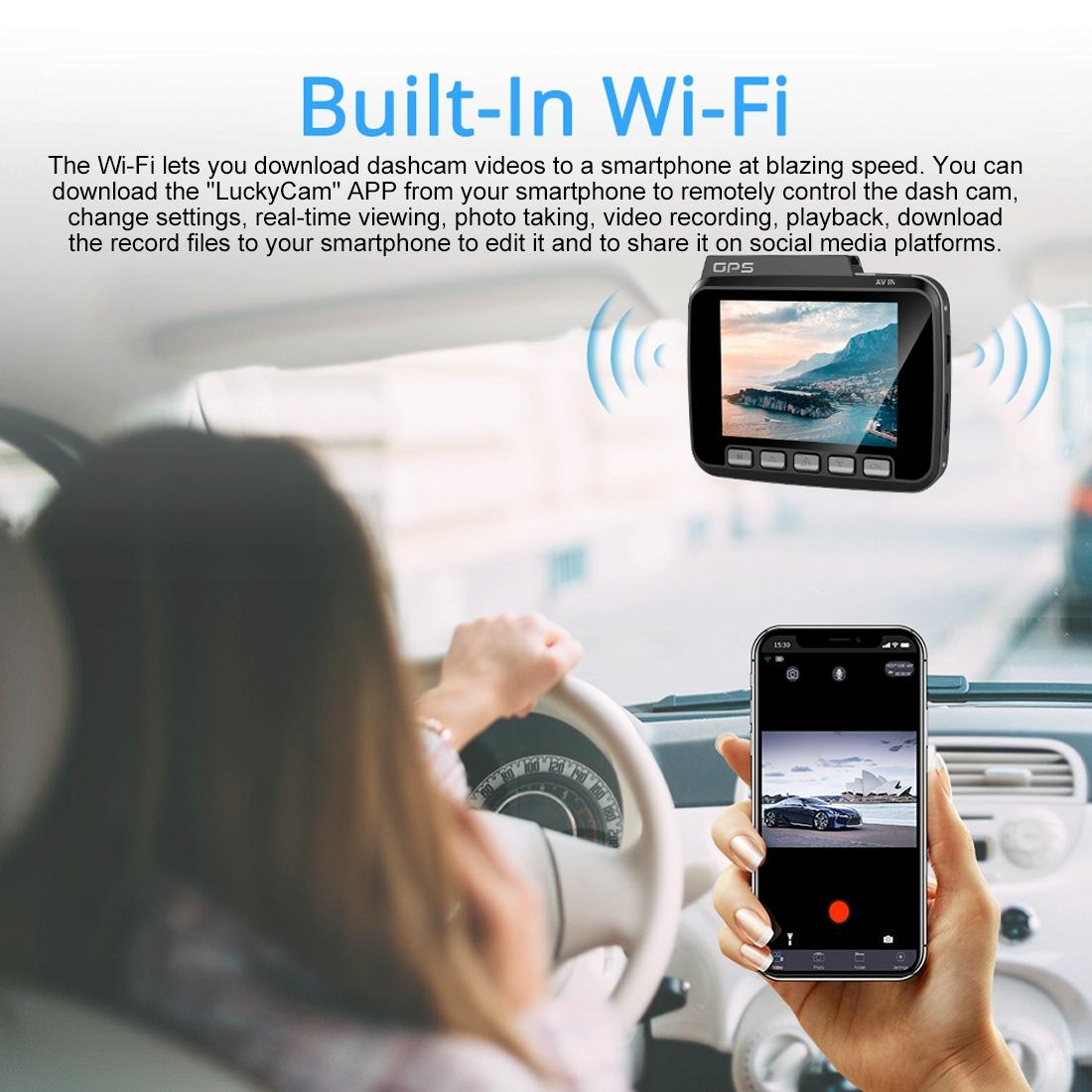 Cámara DVR Full HD 2160P con GPS y WiFi – Para Auto y Moto