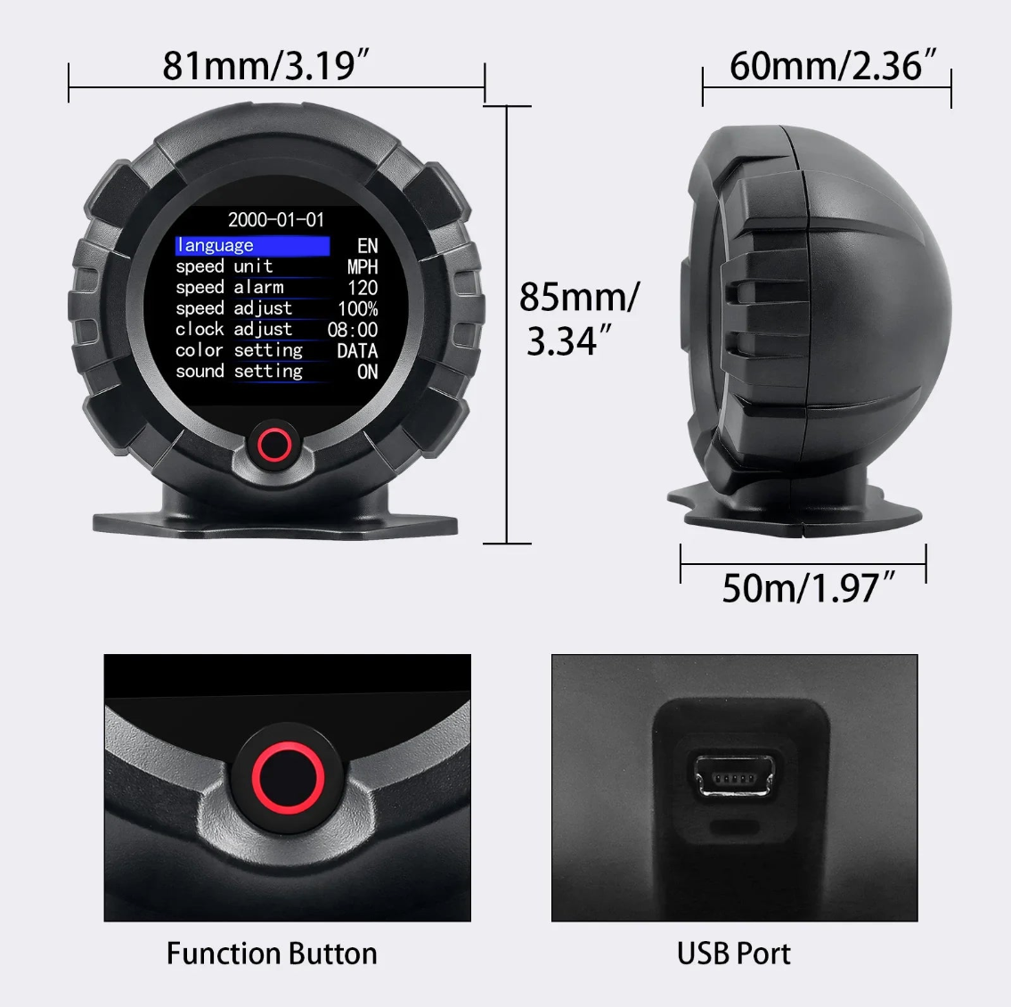 NNEOBA X95 – Pantalla HUD GPS con Inclinómetro para 4x4 y Motos Adventure